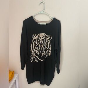 Zara Black Dress with Tiger Design